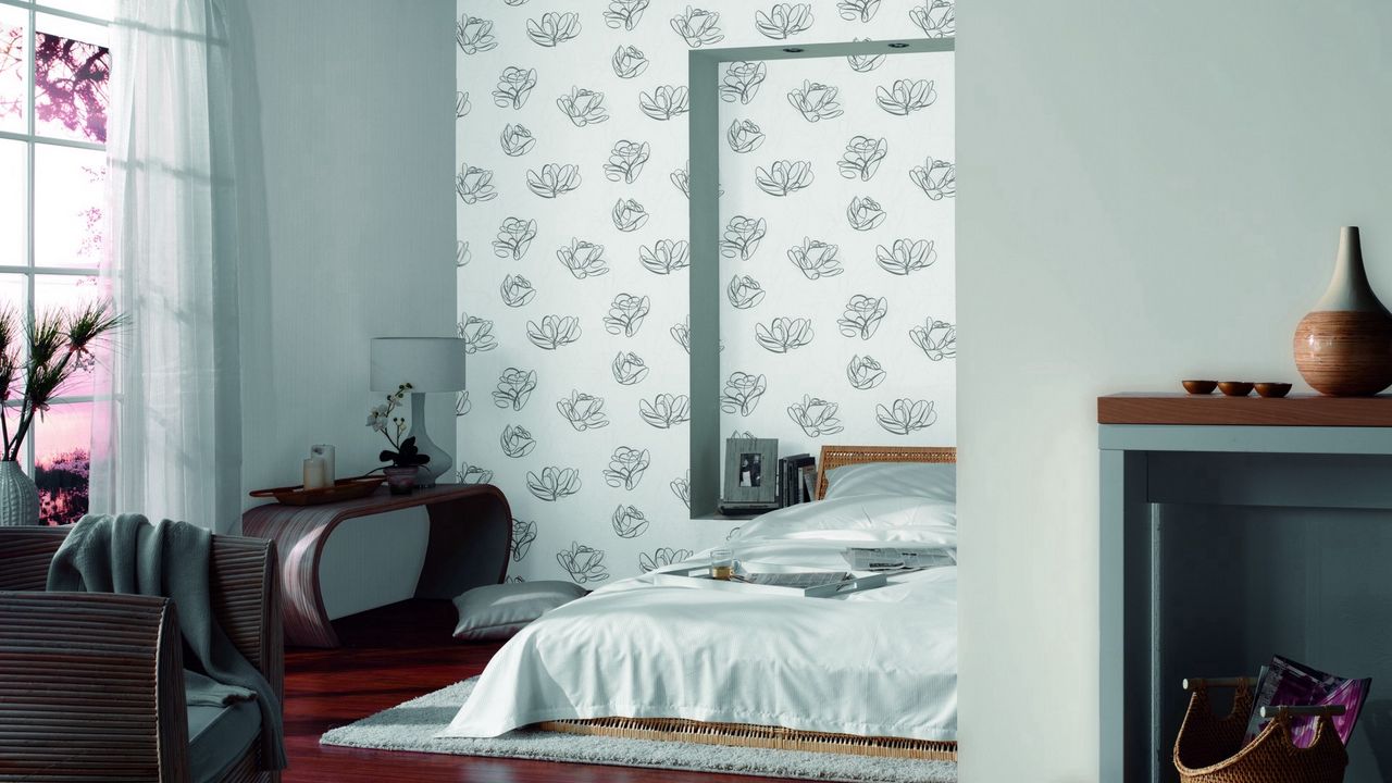 Wallpaper furniture, wall, bed, room, design