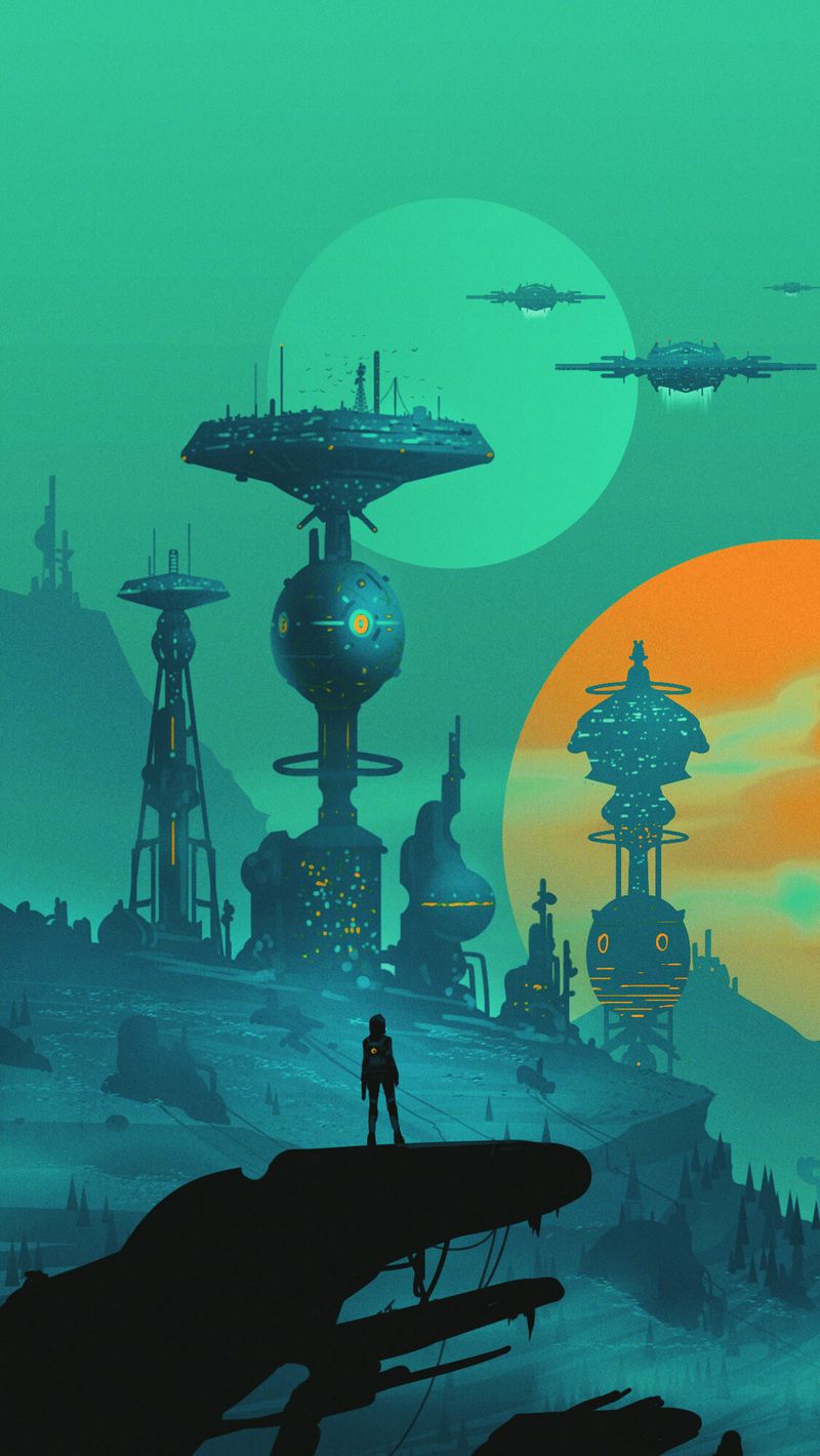 800x1420 Wallpaper future, cyborg, space station, sci fi
