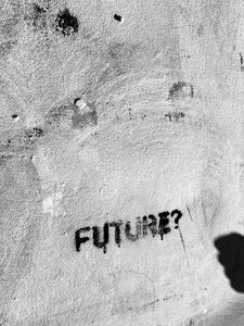 Preview wallpaper future, inscription, text, word, wall
