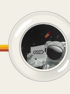 Preview wallpaper fwa, astronaut, suit, white, yellow, rocket