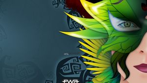 Preview wallpaper fwa, girl, portrait, green, dark