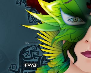 Preview wallpaper fwa, girl, portrait, green, dark