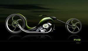 Preview wallpaper fwa, slither, black, motorcycle, green, dark