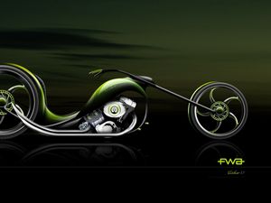 Preview wallpaper fwa, slither, black, motorcycle, green, dark