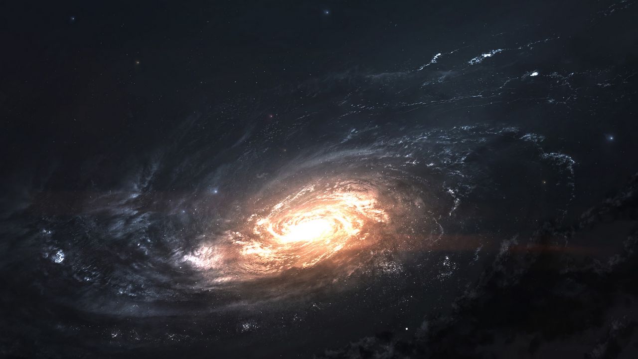 Wallpaper galaxy, glow, spiral, space, universe