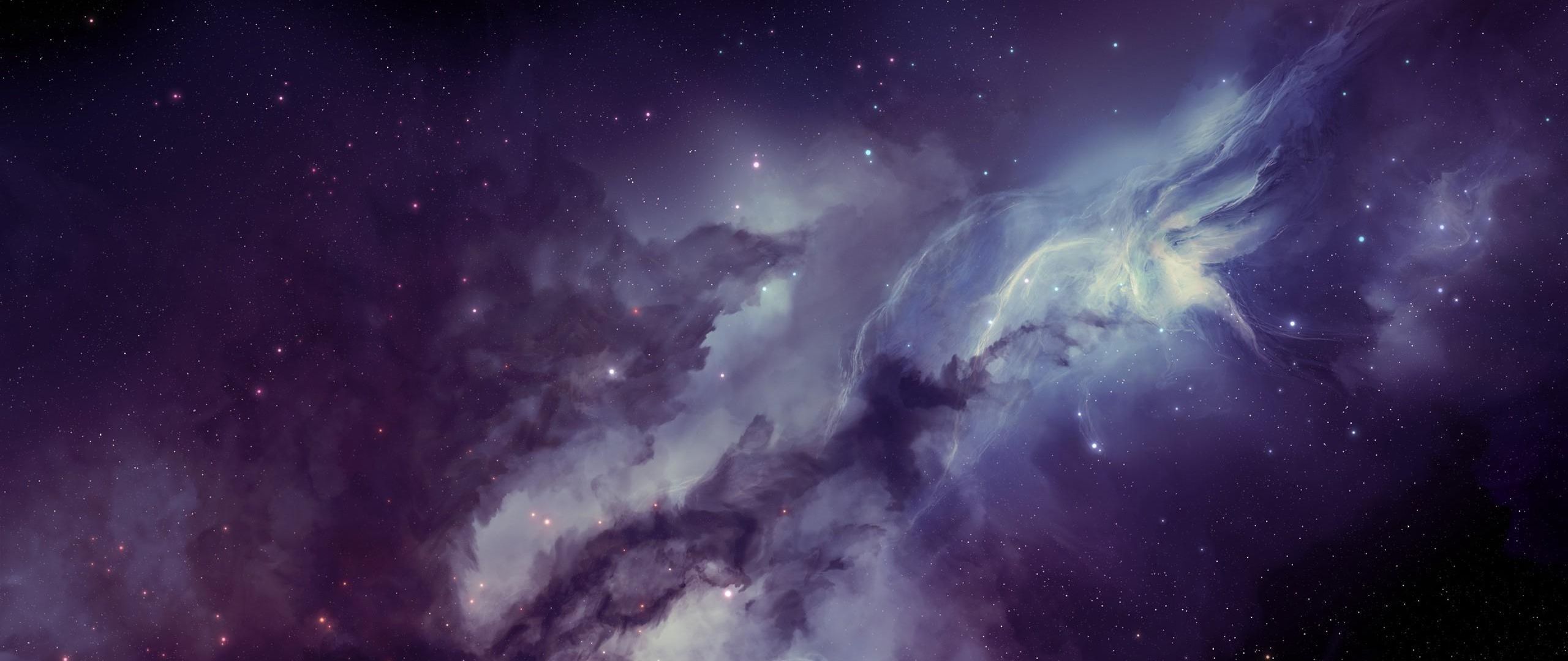 Download Wallpaper 2560x1080 Galaxy Nebula Blurring Stars Dual Wide 1080p Hd Background 1855