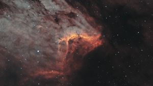 Preview wallpaper galaxy, nebula, glow, stars, glare, space, red