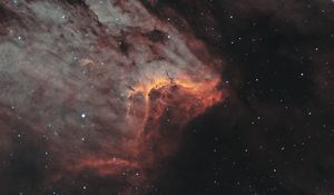 Preview wallpaper galaxy, nebula, glow, stars, glare, space, red