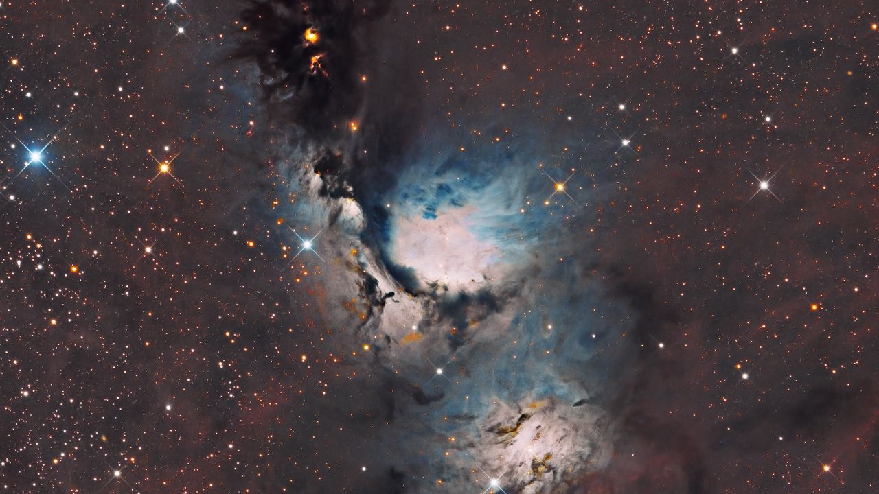 Wallpaper galaxy, nebula, glow, glare, space