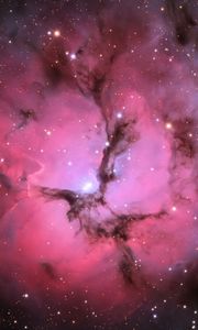Preview wallpaper galaxy, nebula, pink, stars, glitter