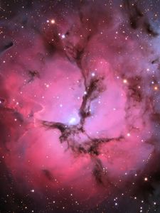 Preview wallpaper galaxy, nebula, pink, stars, glitter