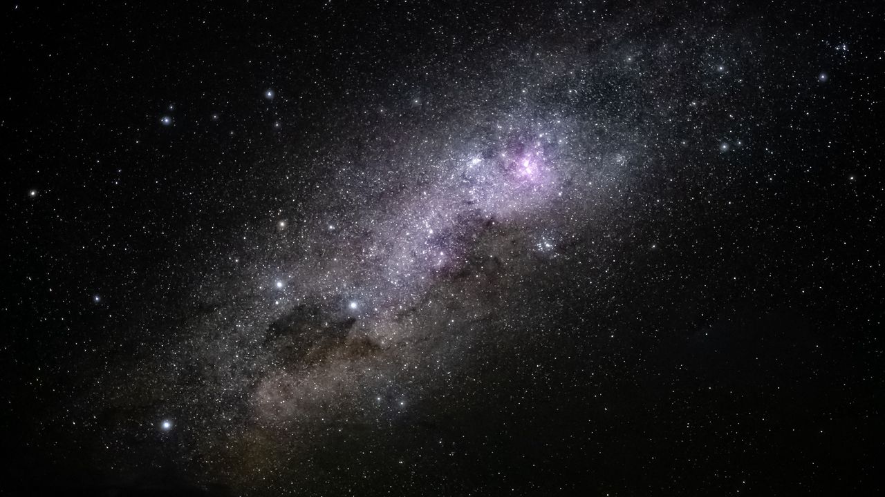 Wallpaper galaxy, nebula, stars, glare, space