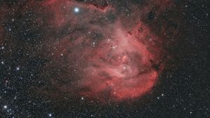 Preview wallpaper galaxy, nebula, stars, glare, space, red