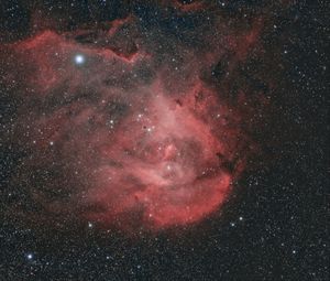 Preview wallpaper galaxy, nebula, stars, glare, space, red
