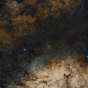 Preview wallpaper galaxy, nebula, stars, glare, space, brown