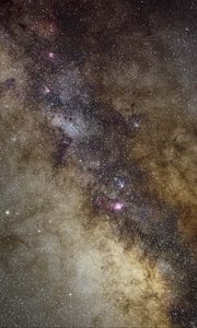 Preview wallpaper galaxy, nebula, stars, glare, space, dark