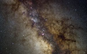 Preview wallpaper galaxy, nebula, stars, glare, space, dark