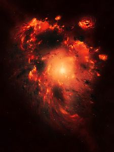 Preview wallpaper galaxy, space, shine, stars, cluster, orange