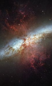 Preview wallpaper galaxy, space, stars, starburst, messier 82, m82