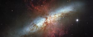 Preview wallpaper galaxy, space, stars, starburst, messier 82, m82