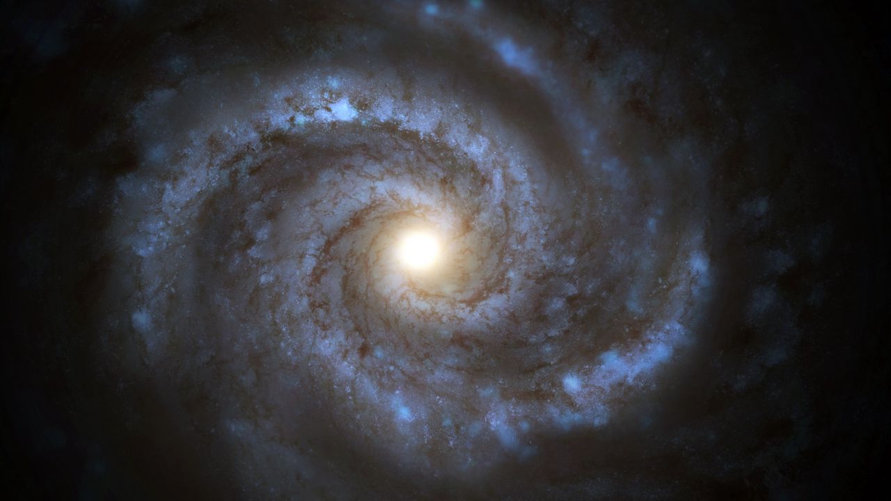 Wallpaper galaxy, spiral, glow, space, universe