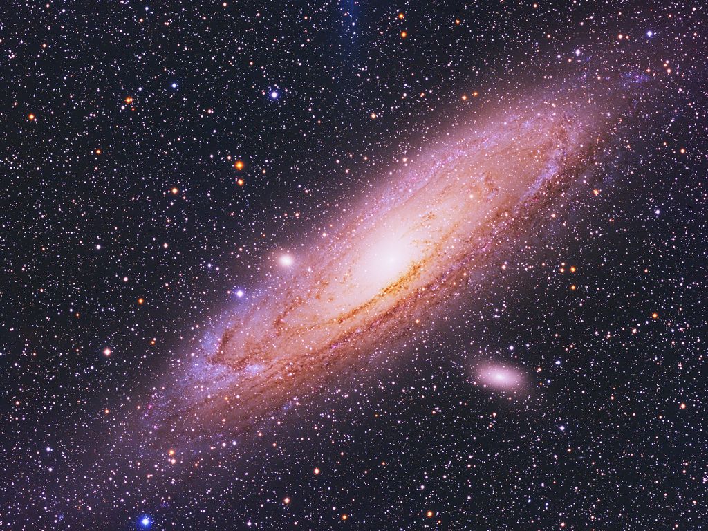 1024x768 Wallpaper galaxy, stars, andromeda, space