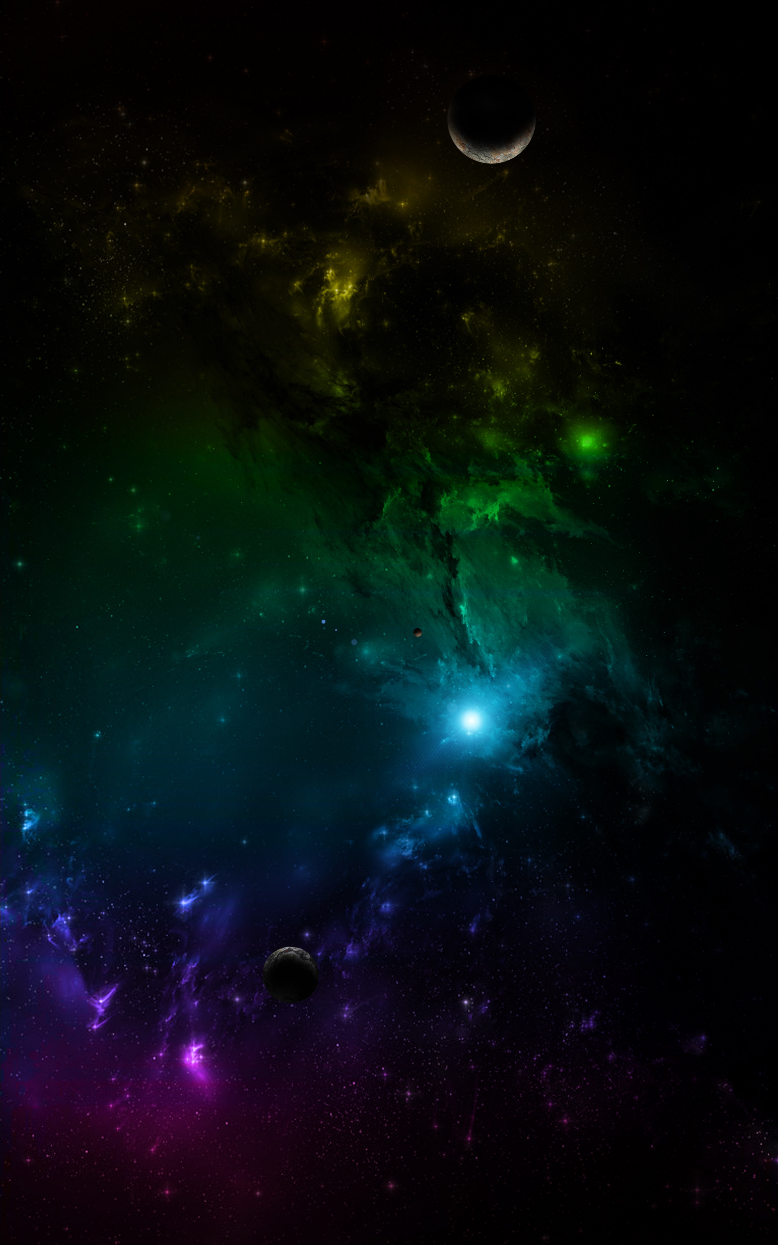 2500x4000 Wallpaper galaxy, universe, space, planets, multi-colored