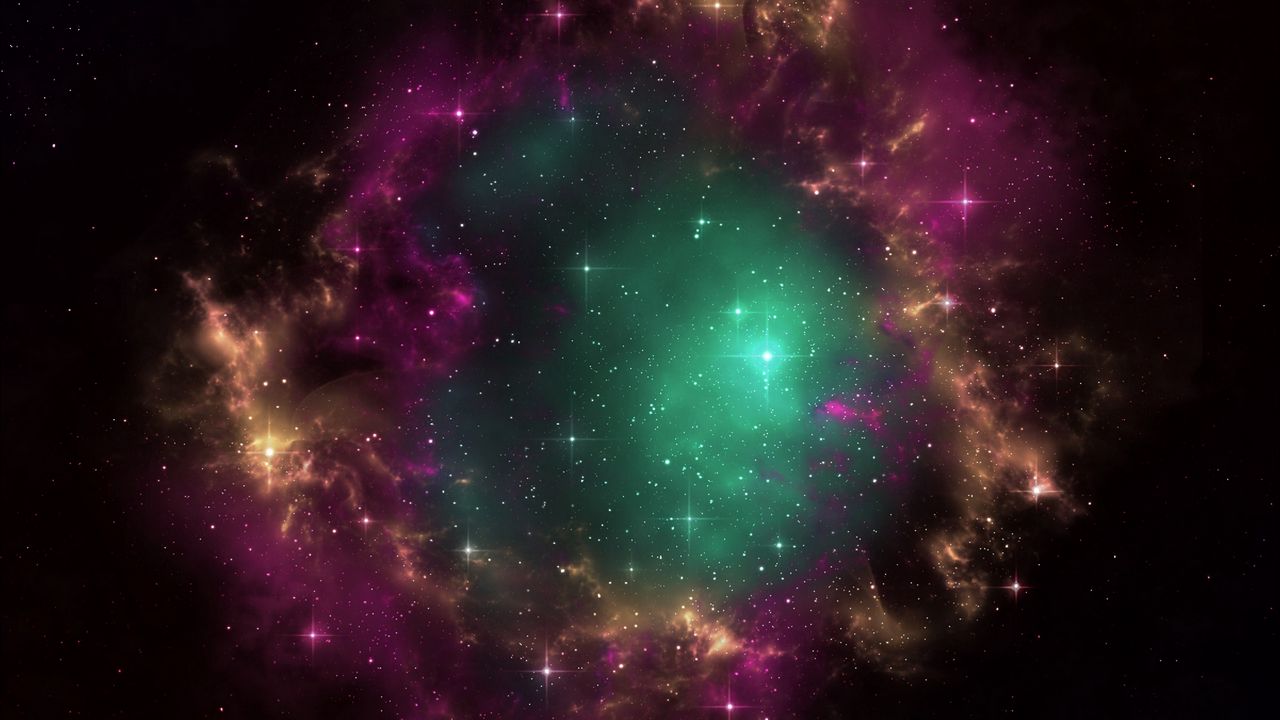 Wallpaper galaxy, universe, stars, portal, nebula, cluster, outer space