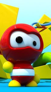 Preview wallpaper game, robot, bright, red