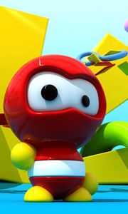 Preview wallpaper game, robot, bright, red