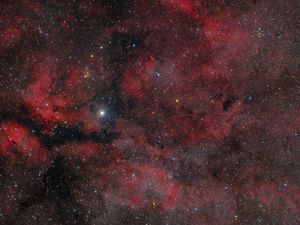 Preview wallpaper gamma cygni nebula, nebula, stars, space, red