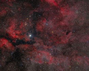Preview wallpaper gamma cygni nebula, nebula, stars, space, red