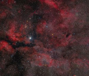 Preview wallpaper gamma cygni nebula, nebula, stars, space, red