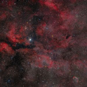 Preview wallpaper gamma cygni nebula, nebula, stars, space, red