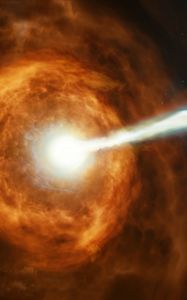 Preview wallpaper gamma ray burst, explosion, glow, beam, space