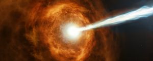 Preview wallpaper gamma ray burst, explosion, glow, beam, space