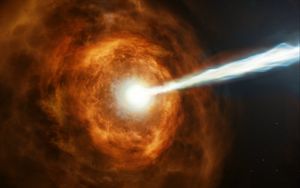 Preview wallpaper gamma ray burst, explosion, glow, beam, space