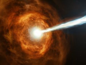 Preview wallpaper gamma ray burst, explosion, glow, beam, space