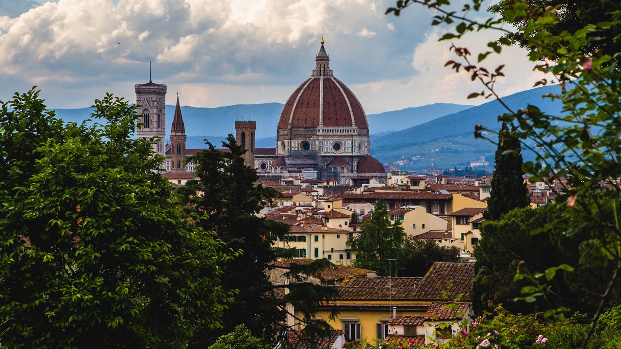 Wallpaper garden, architecture, buildings, flowering, florence, italy