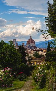 Preview wallpaper garden, architecture, buildings, flowering, florence, italy