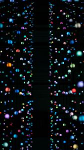 Preview wallpaper garland, balls, colorful, dark