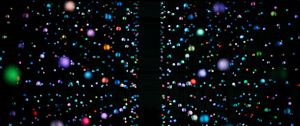 Preview wallpaper garland, balls, colorful, dark