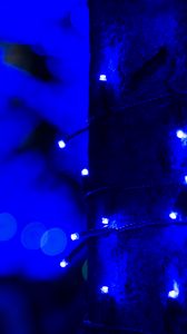 Preview wallpaper garland, blue, light, glow, decoration