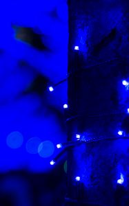 Preview wallpaper garland, blue, light, glow, decoration