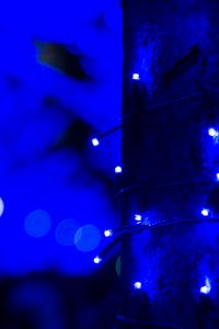 Preview wallpaper garland, blue, light, glow, decoration