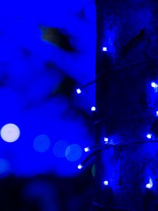 Preview wallpaper garland, blue, light, glow, decoration