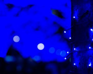 Preview wallpaper garland, blue, light, glow, decoration