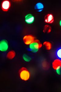 Preview wallpaper garland, bokeh, glare, colorful, dark