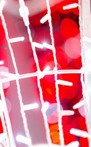 Preview wallpaper garland, bokeh, glare, light, red, macro