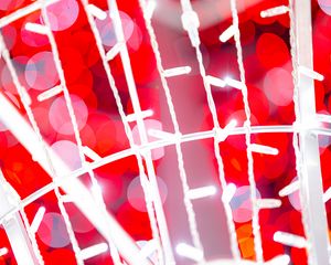 Preview wallpaper garland, bokeh, glare, light, red, macro